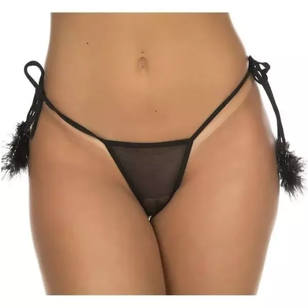 Tanga Pompom Preta - 6014