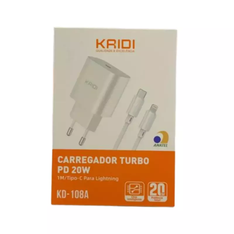 CARREGADOR KAIDI USB-C/IOS KD-108A