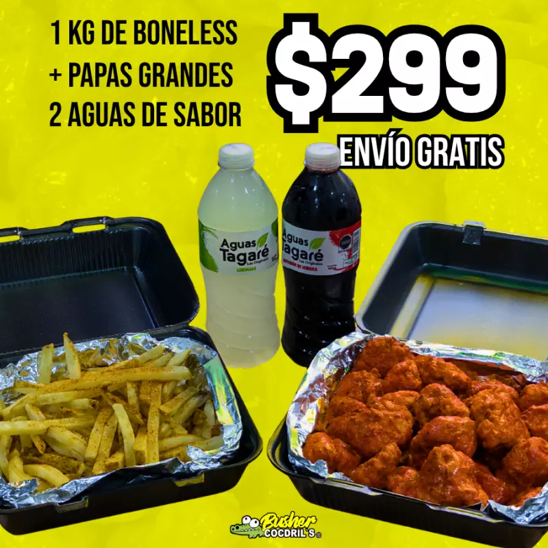 1 KG BONELES  + PAPAS G. + 2 AGUAS