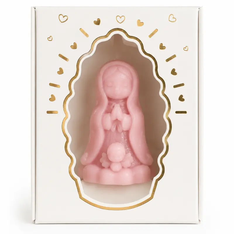Vela virgen aya con caja