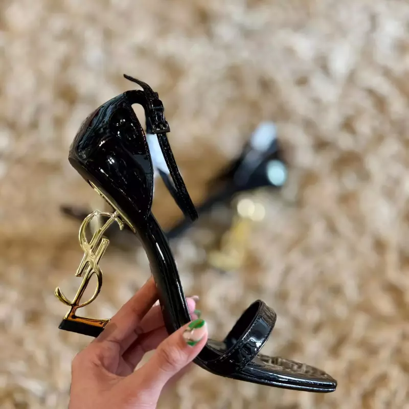 TACÓN YSL NEGRO/DORADO