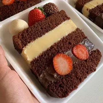 Fatia bolo de morango