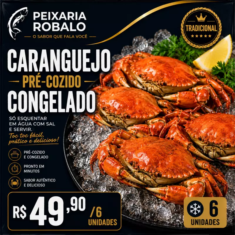 Caranguejo Pré-cozido Congelado
