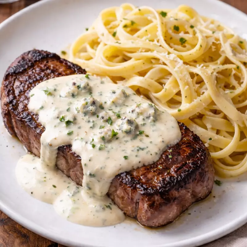 Contra Filé ao molho Gorgonzola