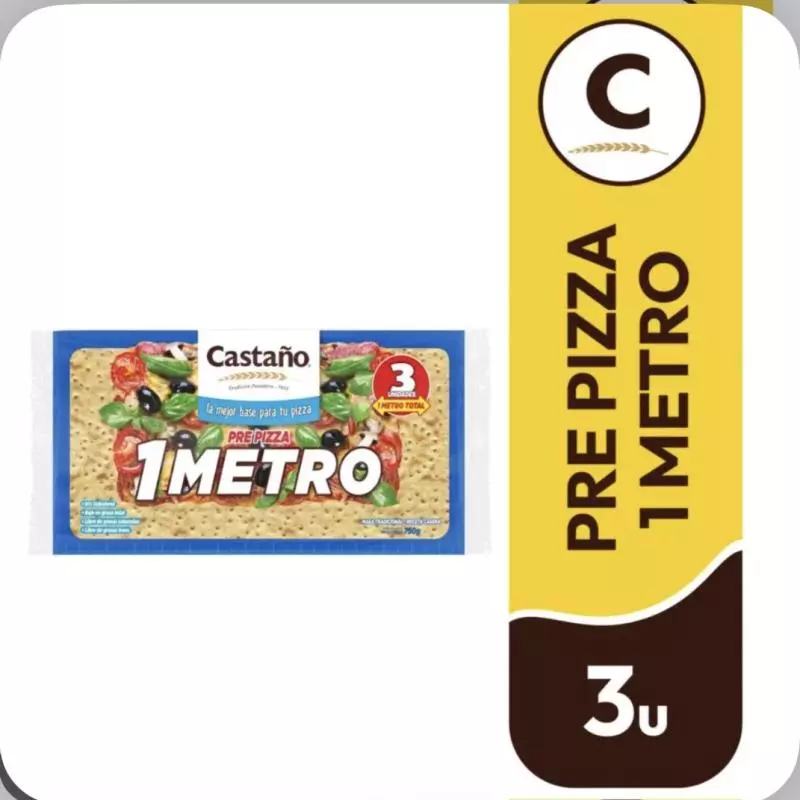 Masa pre pizza 1metro castaño
