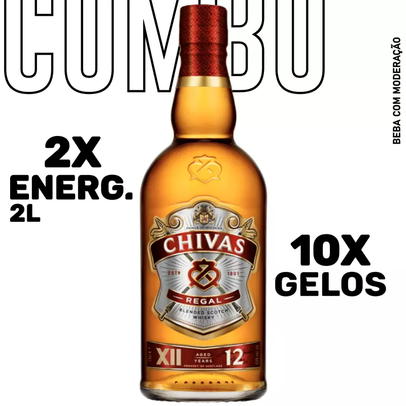 Combo Whisky Chivas Regal 12 Anos 1L