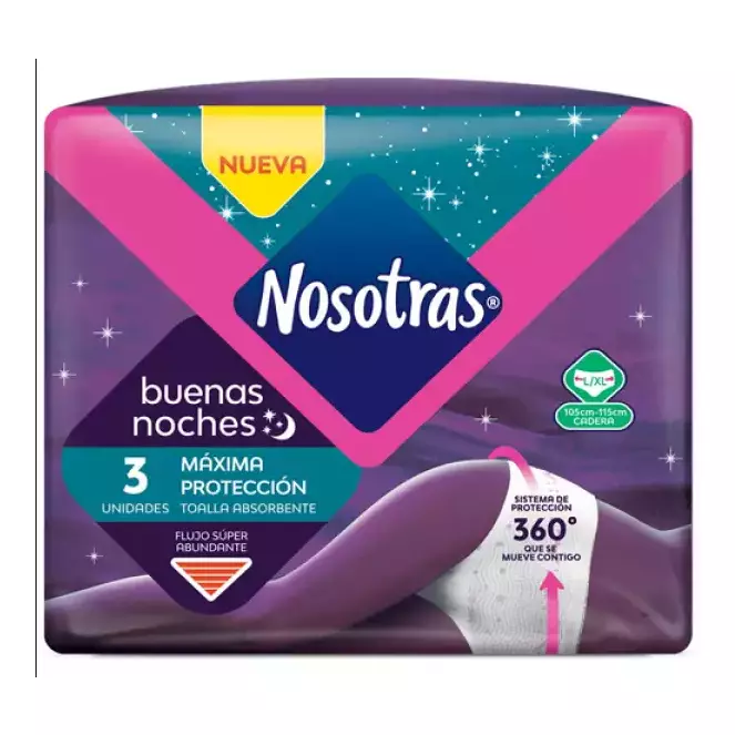 Toallas Nosotras Buenas Noches 3 uni