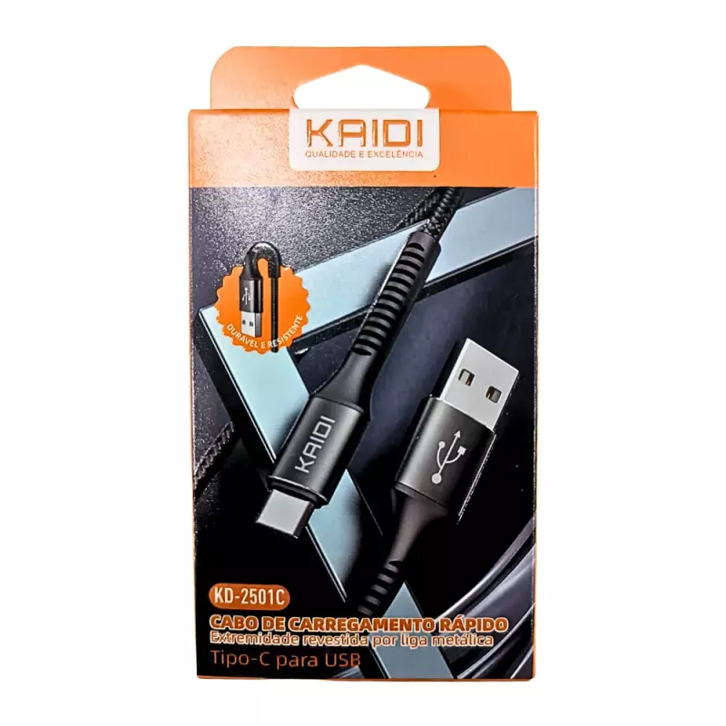 CABO USB KAIDI TIPO-C 1M  KD-2501C