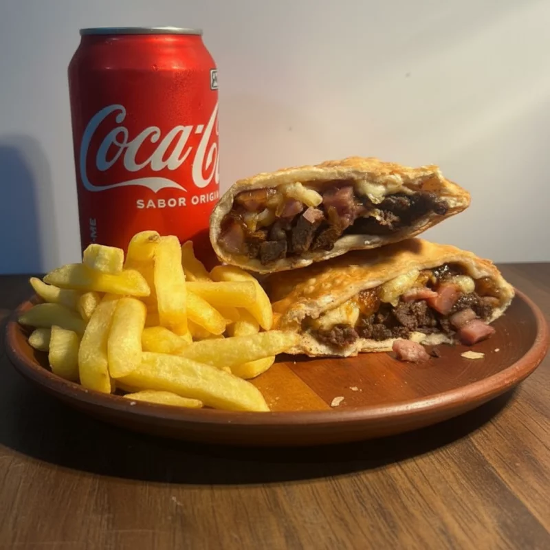 1 Pastel Médio + Fritas