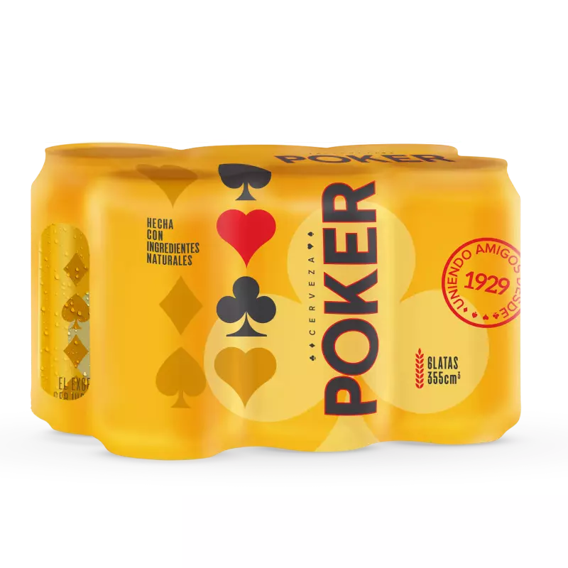 CERVEZA POKER LATA X 6 UNID