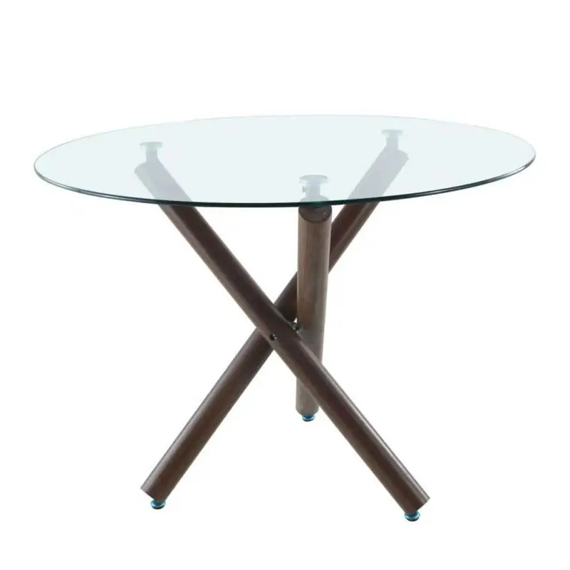 Mesa Canada vidrio 100cm Base Marrón