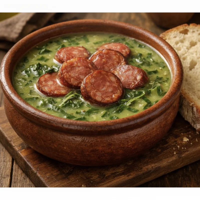 CALDO VERDE COM CALABRESA E BACON