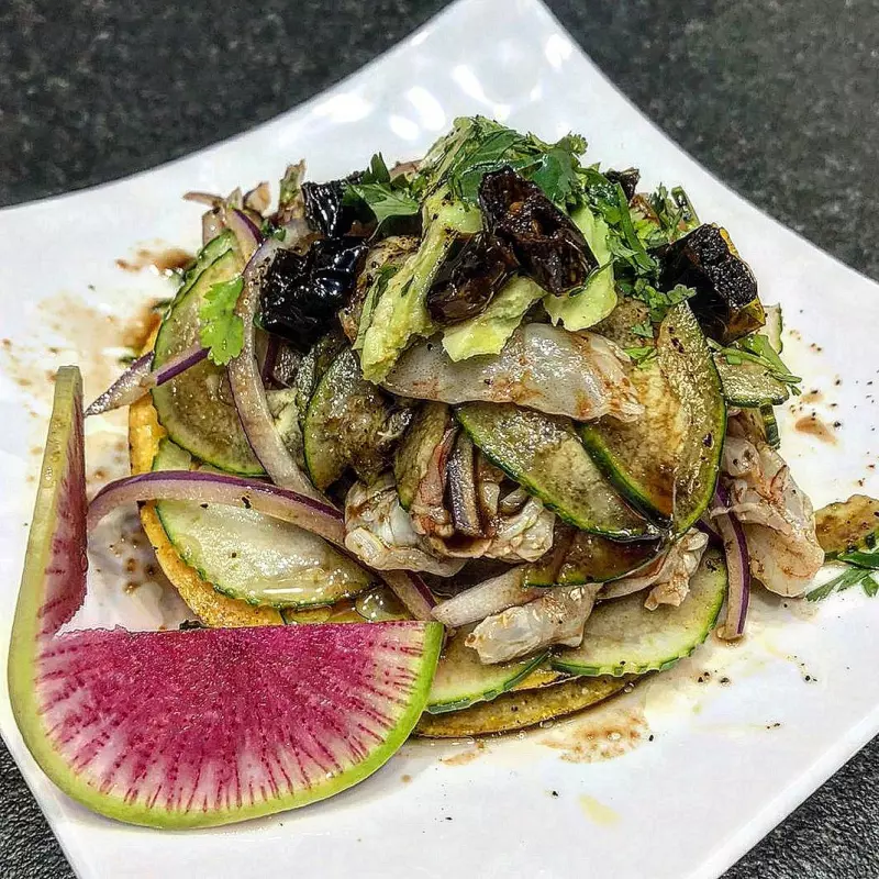 Tostada de aguachile Tatemado