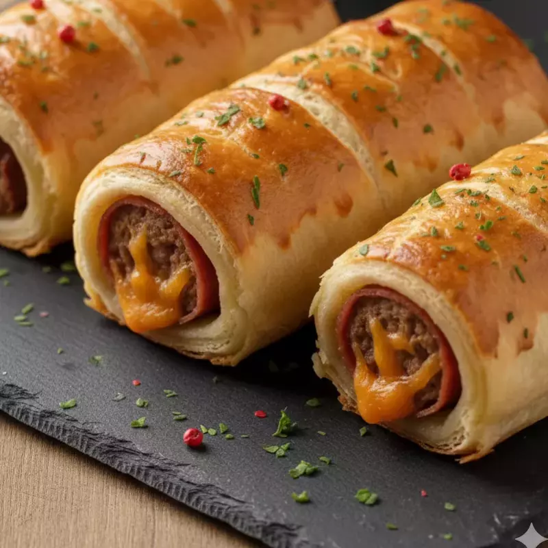 Folhado de Salsicha Misto