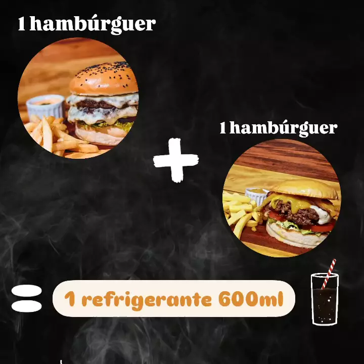 2 Hambúrguer + Coca 600ml