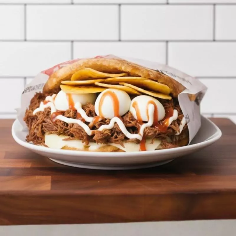 Arepa Rellena Solo Carne