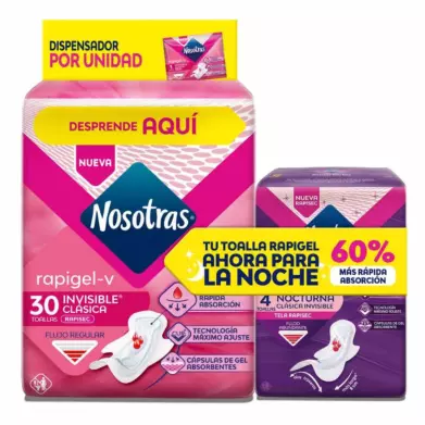 TOALLAS NOSOTRAS INV.RAPIGEL 30 UND