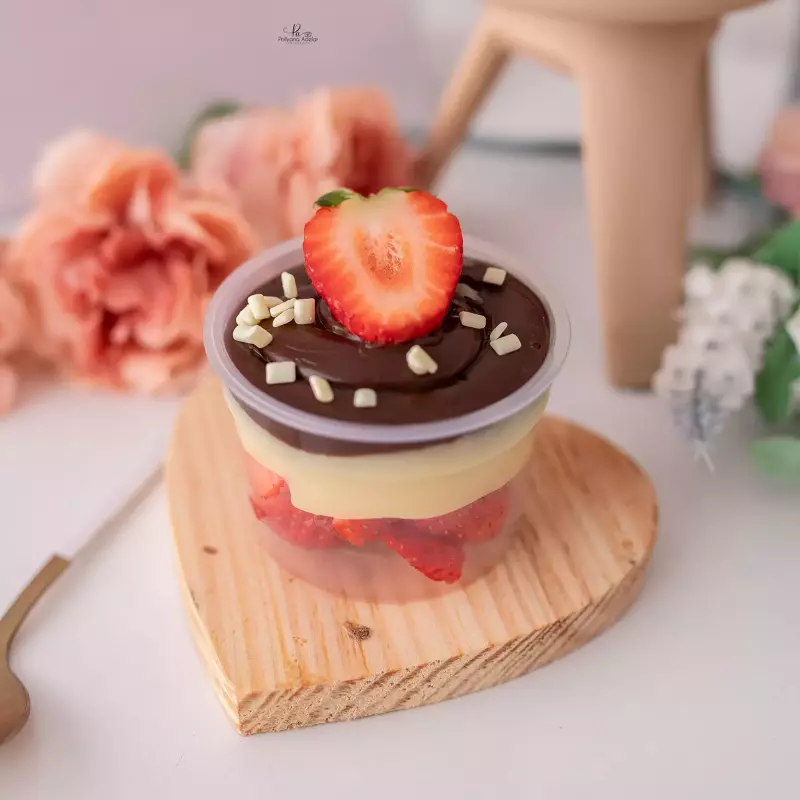 Bombom aberto de morango