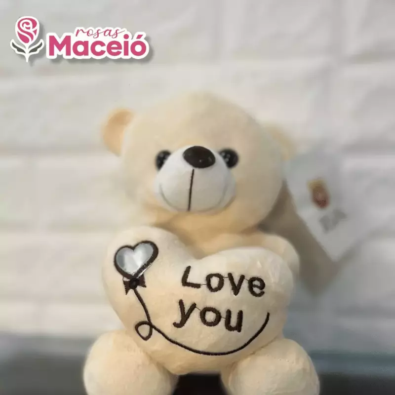 Pelúcia (25 cm) bege love you