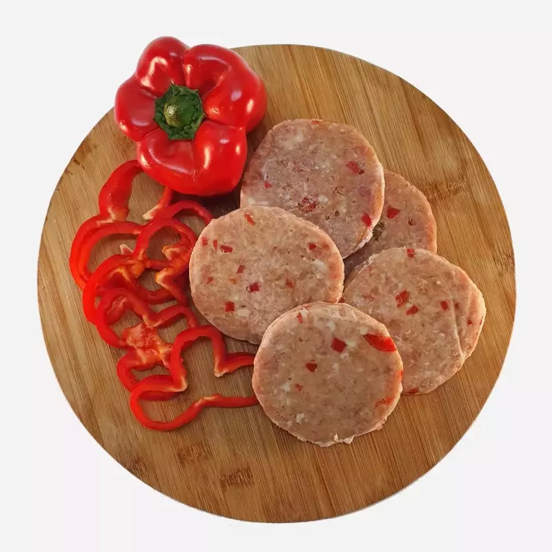 Hamburguesa de pollo con CV y morron