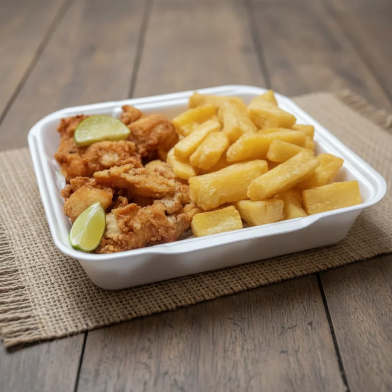 Combo de peixe e mandioca