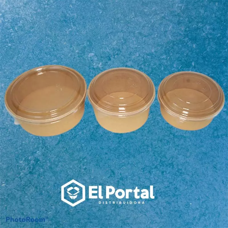 bowl Kraft - Tapa transparente