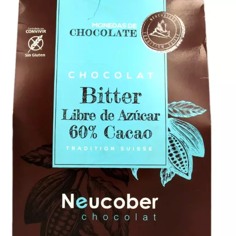 chocolate 60% cacao sin azúcar