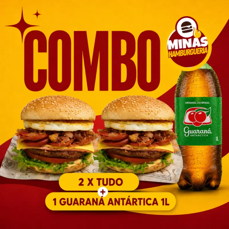 2 X-Tudo + Guaraná 1L