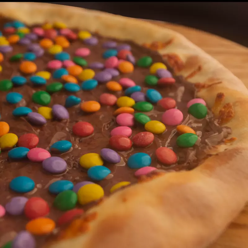 Pizza Nutella com M&M's