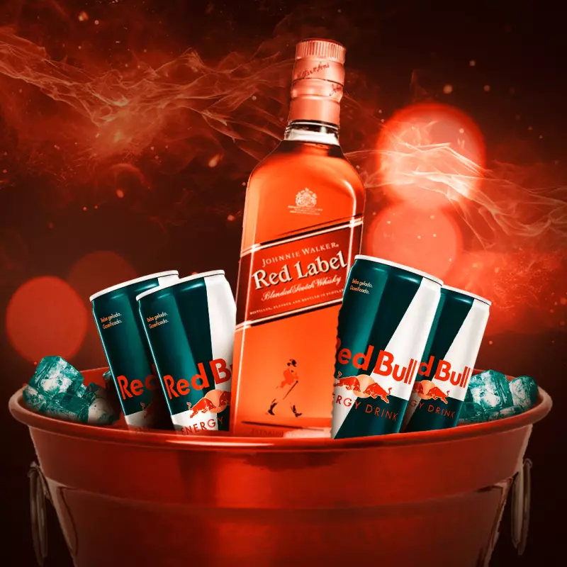 Red Label + 4 energéticos red bull