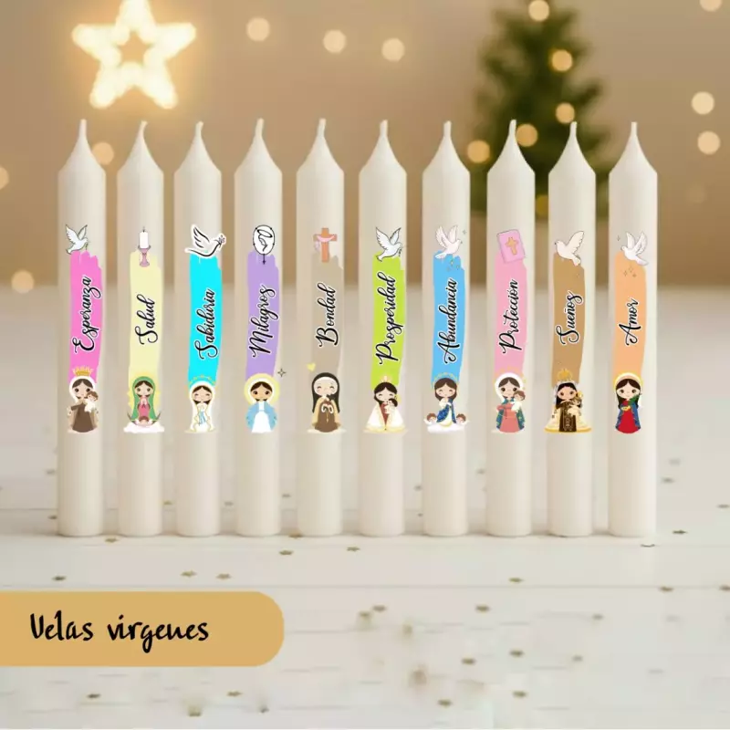 Vela 15cm paq x10 virgenes premium