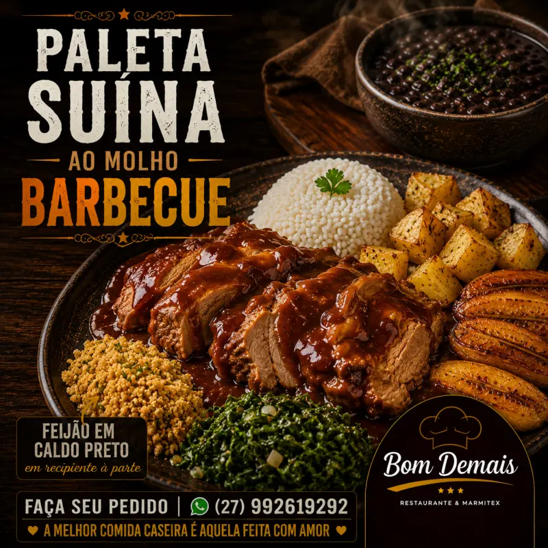 PALETA SUÍNA AO MOLHO BARBECUE