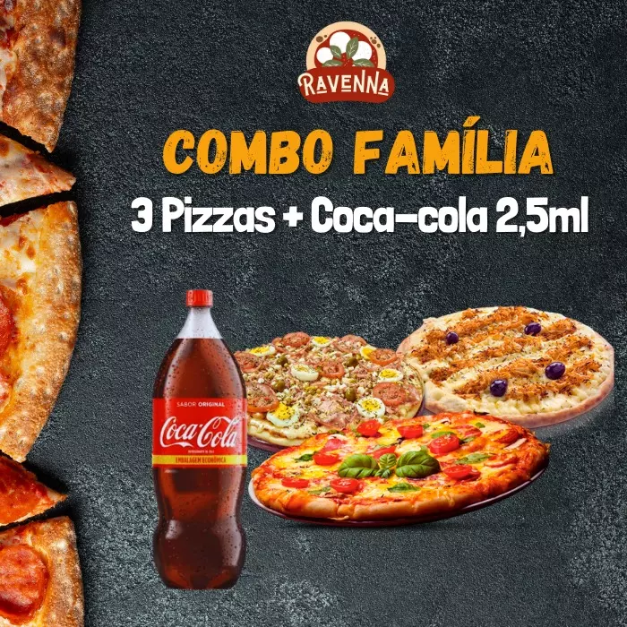 COMBO FAMÍLIA (3 pizzas + Coca 2,5)