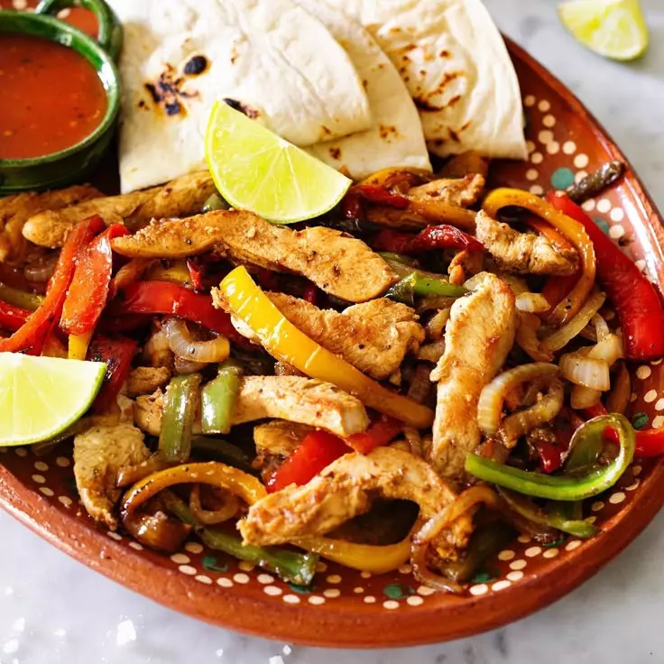 Fajita de Pollo  y Res con Verduras