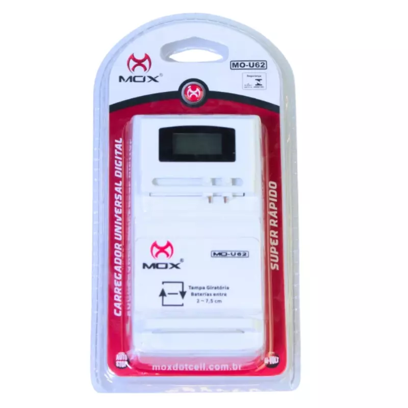 CARREGADOR DE BATERIA MOX USB MO-U62