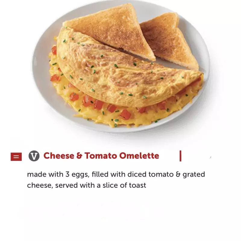 Cheese e tomato omolete