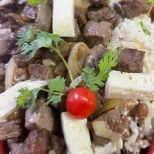 Ex baiao de dois carne sol boi