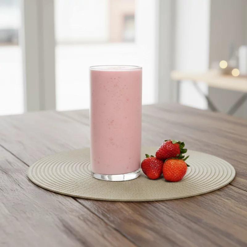 suco de morango com leite