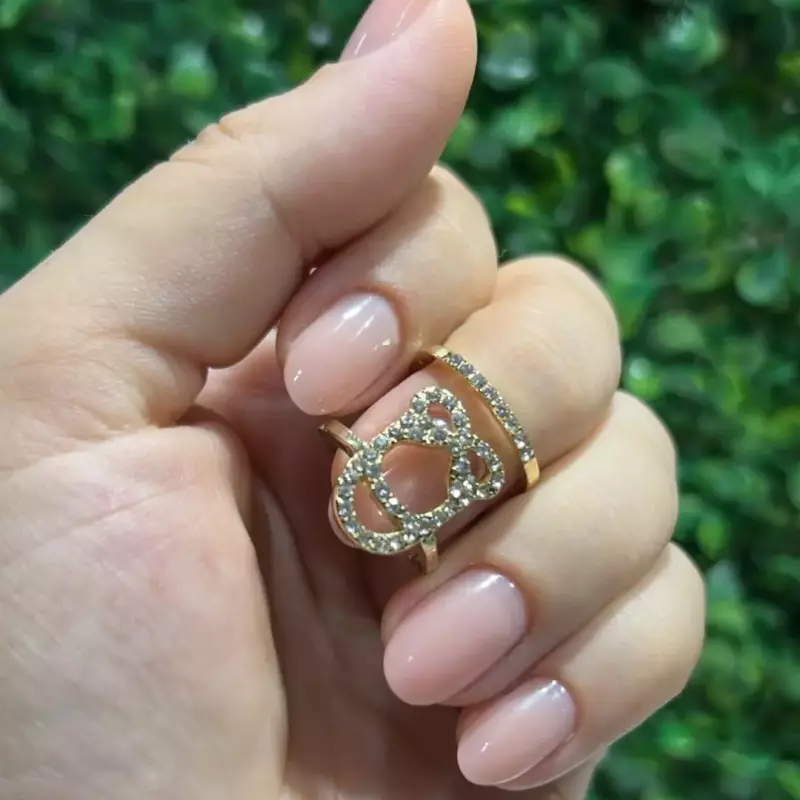 Anel Para Foto Laço Dourado