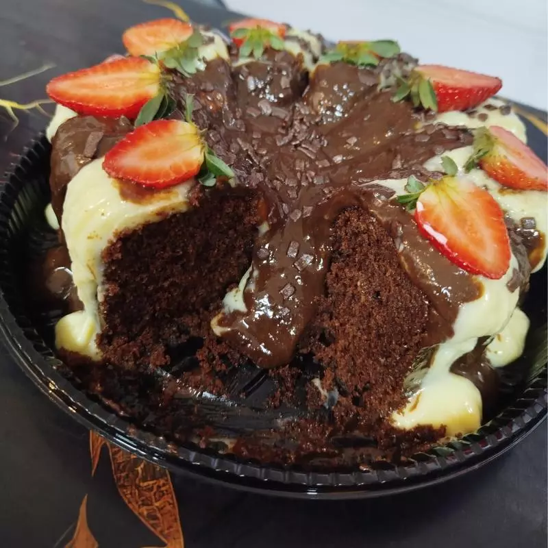 Bolo de Chocolate calda 2 amores