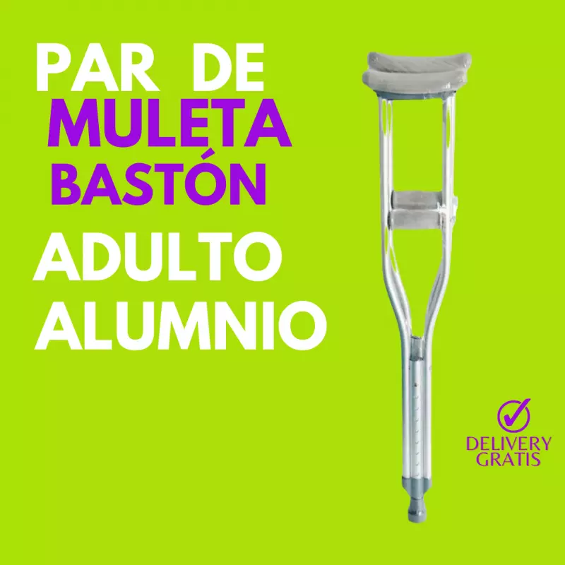PAR DE MULETA BASTÓN ADULTO ALUMINI