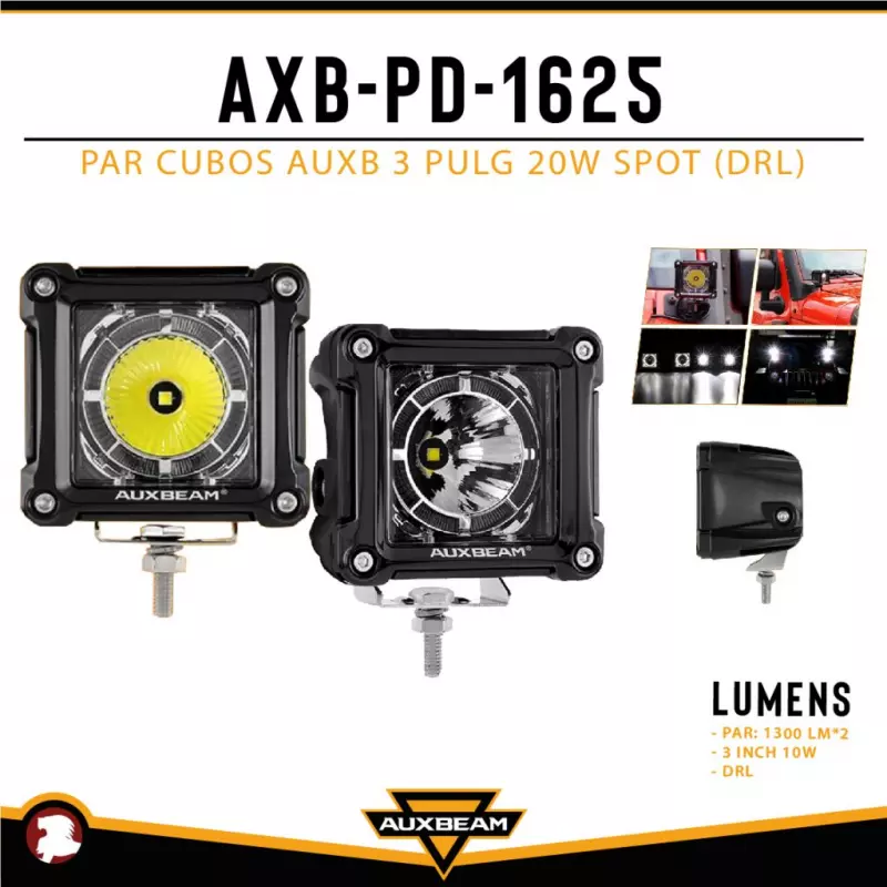 PAR CUBOS AUXB BITONO 3 PULG 20W