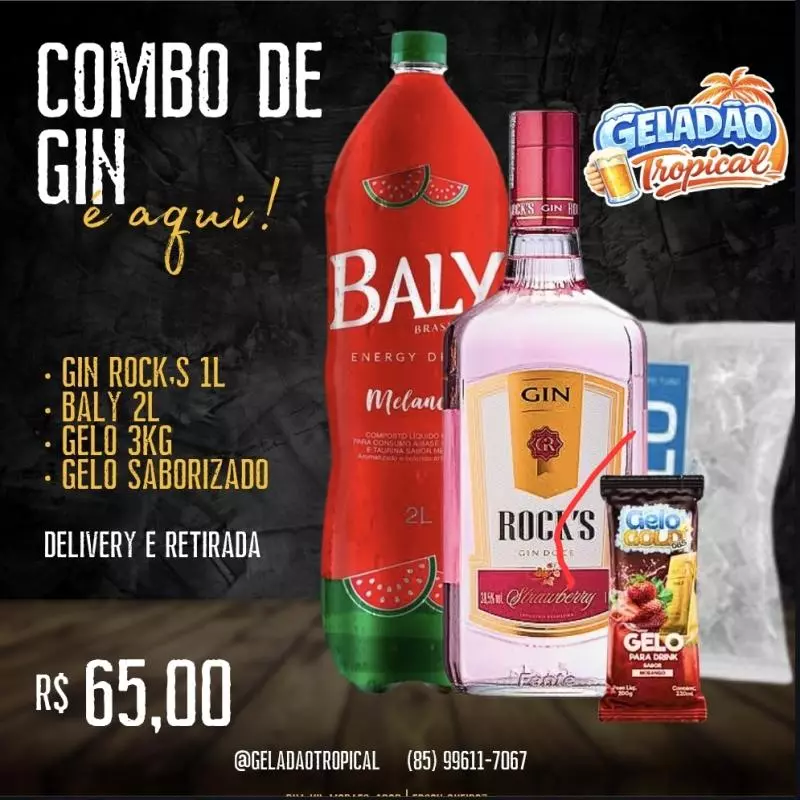 Combo Gin Rockys Morango