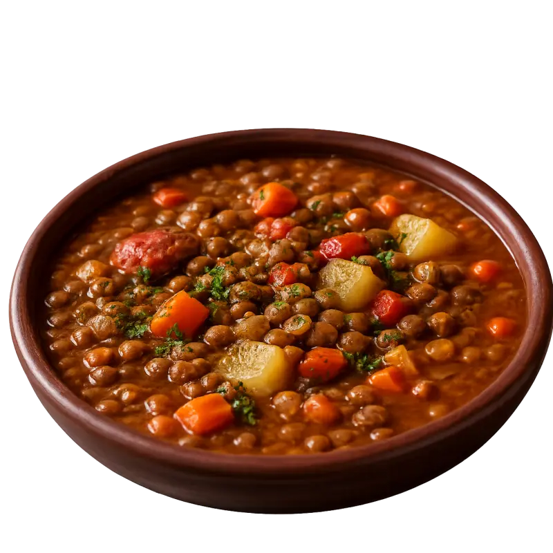 Porcion de guiso de lentejas