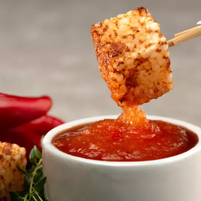 Dadinho de tapioca com geleia de pim
