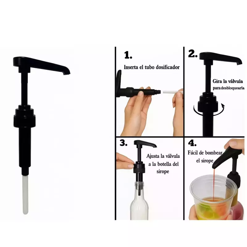 Dispensador de Sirope Negro –10 ml