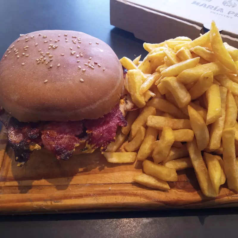 Doble Hamburguesa Cheddar y Bacon