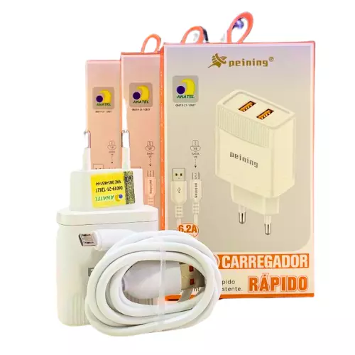 CARREGADOR PEINING V8 2USB PEI-285V8