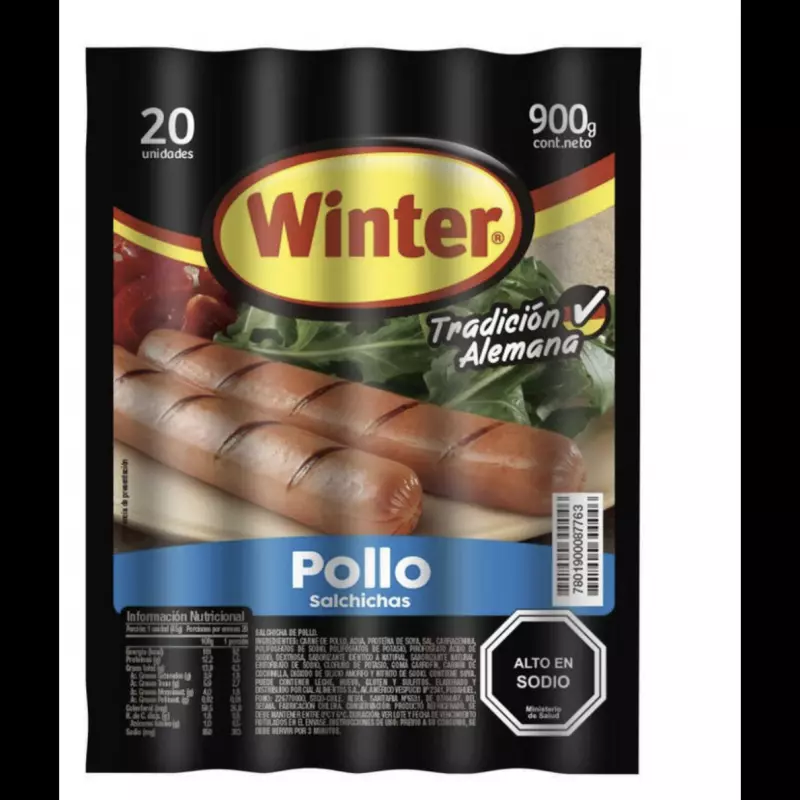 Salchicha pollo 20unidades winter