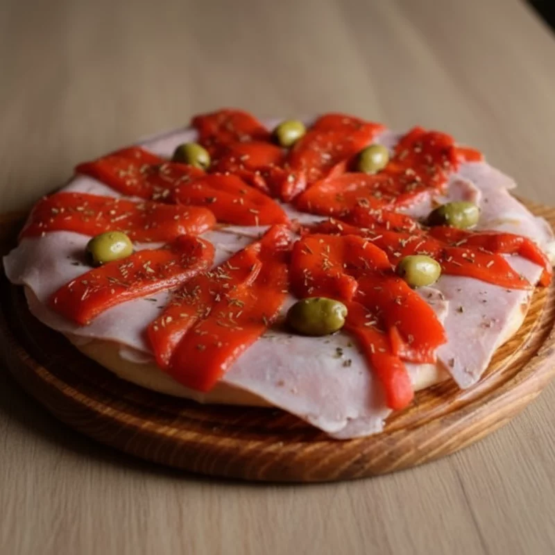 Pizza de Jamón y morrones